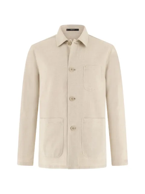 Boggi Milano diagonal shacket in cotton and linen Neutrals BO26P087601