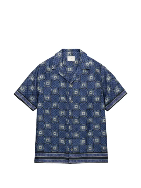 CHÉ Telha geometric-print linen shirt Blue 2676612