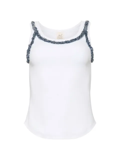 Cinq A Sept fringe-trim tank top White ZT1311B8921ZWHTT