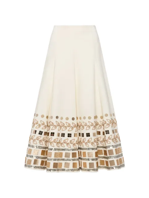 Cinq A Sept embellished cotton skirt Neutrals ZS636A11889ZIVO