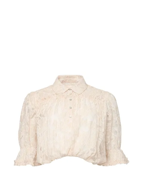 Cinq A Sept Cazi floral-lace top Neutrals ZW224711589ZKHM