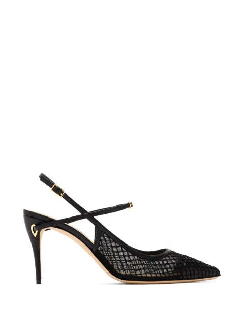 Jennifer Chamandi Edoardo 85 mesh-panelled leather pumps Black EDOARDO85