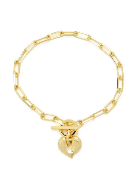 Missoma heart-pendant paperclip-link bracelet Gold VALGB1NS