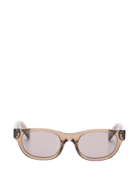 Prada Eyewear logo-plaque oval-frame sunglasses Brown PRC09S