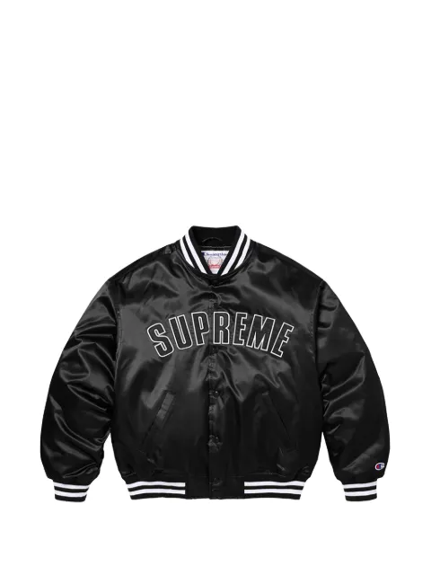 Supreme x Champion® Satin Varsity jacket Black SU27455
