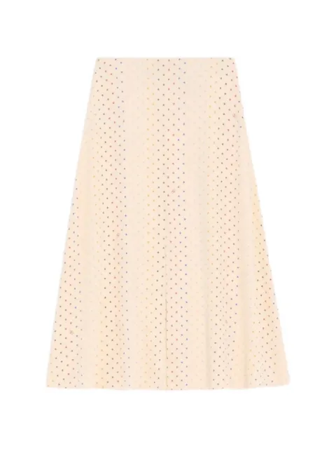Valentino Garavani star-print front-slit skirt Neutrals 9B3RAF67ABT