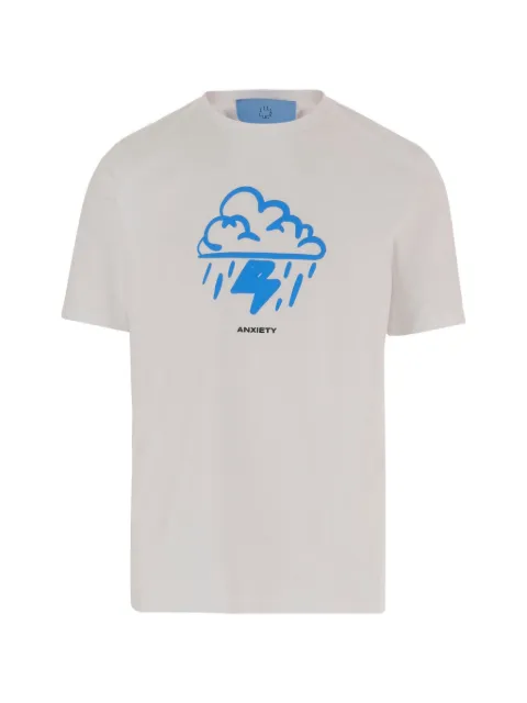 11 11 L.U.C.K. Anxiety graphic-print T-shirt White ANXIETYTEEWHITE