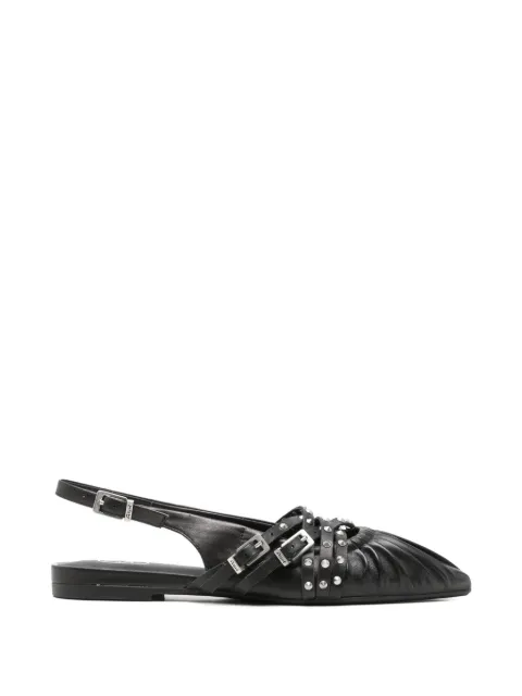 Ash studded ruched flat pumps Black S26BIANCAD04