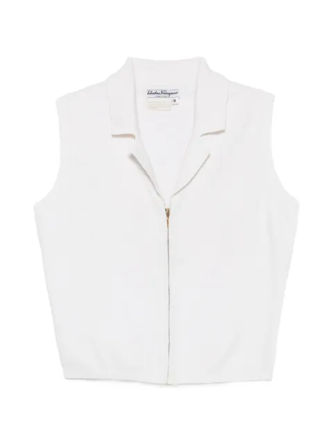 Ferragamo Pre-Owned 1980s zip-up sleeveless top and short Neutrals SF280BEA