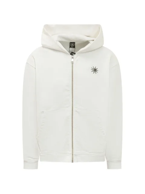 Htc Los Angeles Sun-embellished zip-up hoodie White 26SNCMG008P