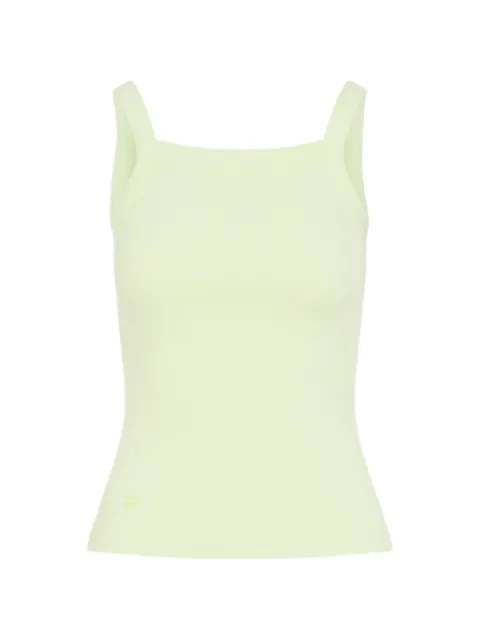 Pangaia ribbed-knit logo-print top Green 10002736