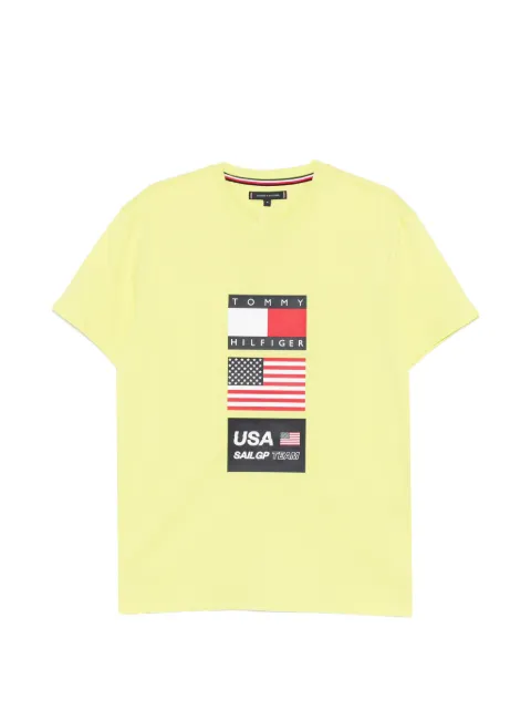 Tommy Hilfiger logo-print T-shirt Yellow MN0MN00033