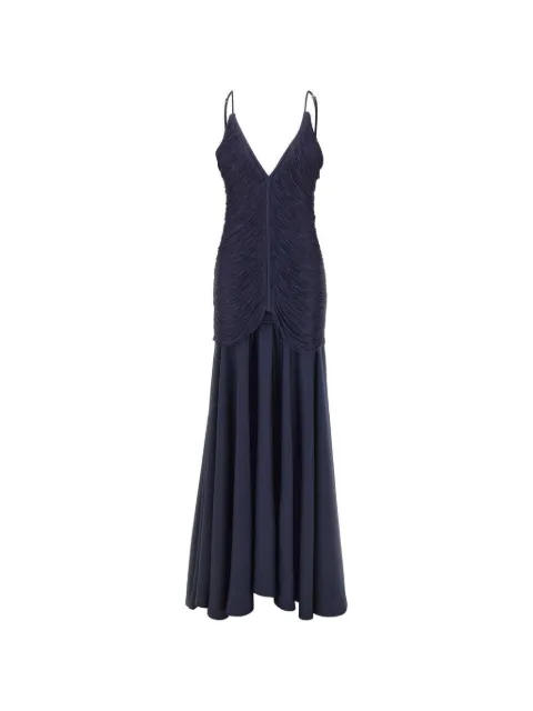 Bless Nostalgia fringe-detailed maxi dress Blue SBS6NOSTALGIABLUE