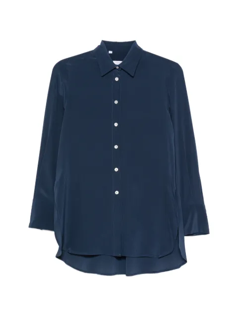 Barba curved-hem long-sleeve shirt Blue 80700002955008