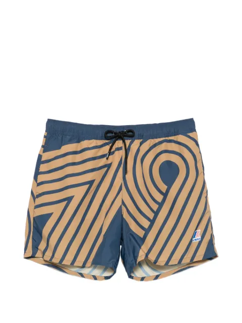 K-Way Le Vrai Oliver print drawstring swim shorts Blue K8142SW