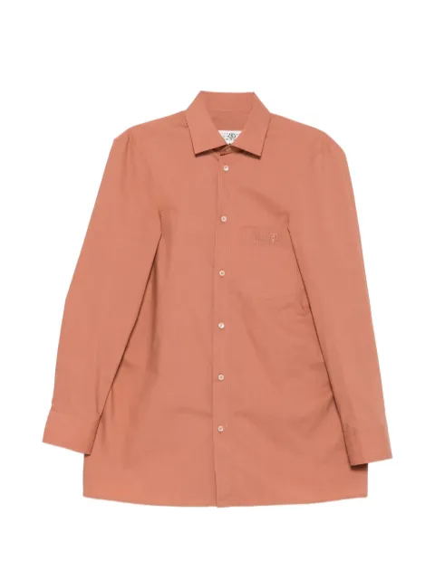 MM6 Maison Margiela logo-embroidered pocket shirt Brown S62DT0053M35256