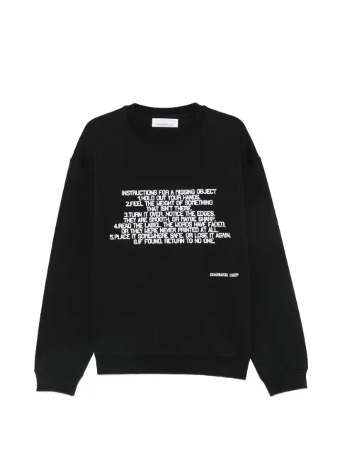 OAMC Peacemaker slogan-print sweater Black PCM3ON01DFT001099