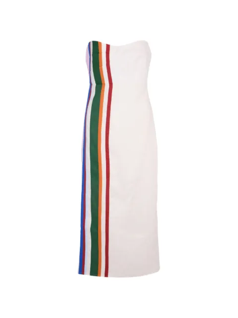 Cala de la Cruz stripe-print strapless dress White 25A109