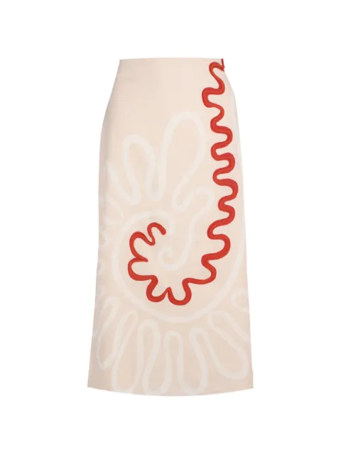 Cala de la Cruz A-line linen skirt Neutrals 25A044