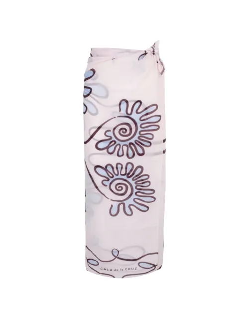 Cala de la Cruz abstract-print sarong skirt Neutrals 25A077