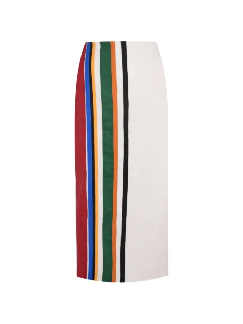 Cala de la Cruz Lima appliqué-stripe pencil skirt Neutrals 25A066