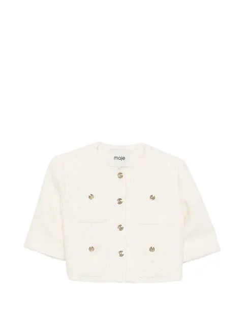 Maje short-sleeve button-front jacket Neutrals MFPVE00822