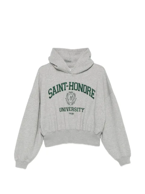 Maje logo-embroidered hoodie Grey MFPSW00217