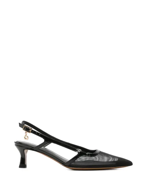 Maje panelled pointed-toe pumps Black MFACH00917