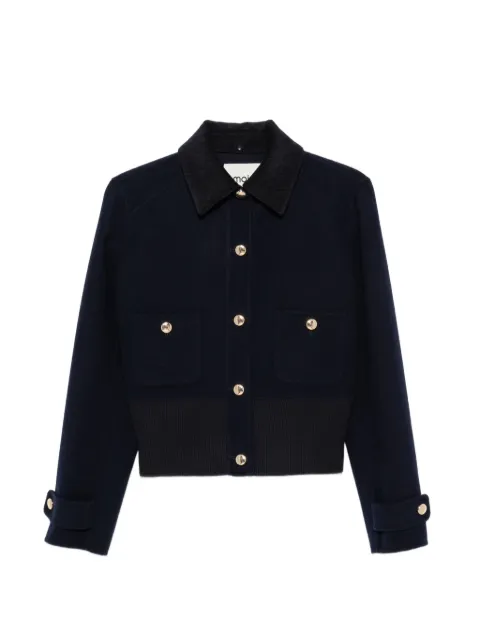 Maje button-up wool-blend jacket Blue MFPBL00855