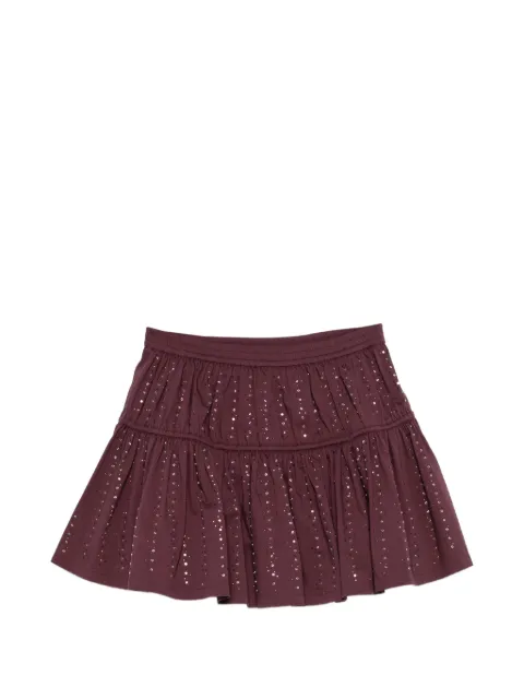 Maje sequin-embellished ruffled mini skirt Red MFPJU01687