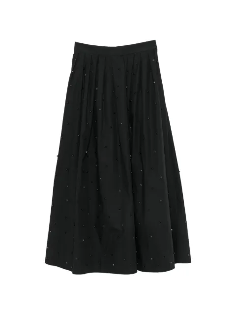 Maje bead-embellished maxi pleated skirt Black MFPJU01713