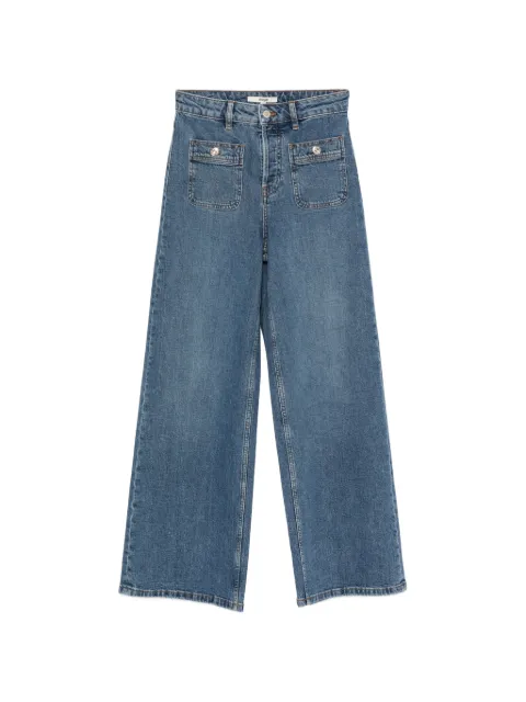 Maje patch-pocket straight-leg jeans Blue MFPJE00830