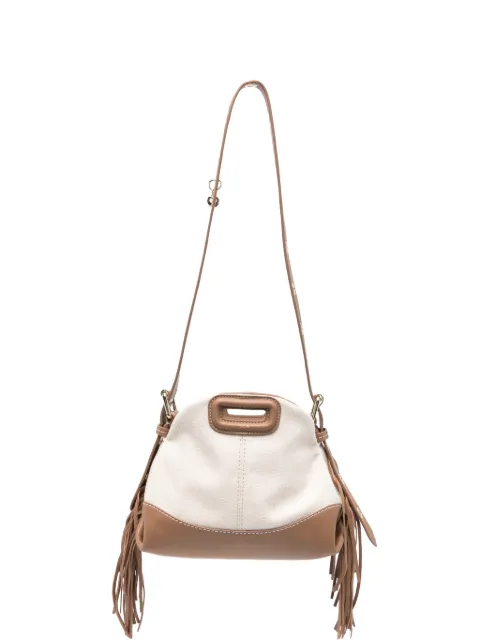 Maje logo-detail leather-panelled tote bag Neutrals MFASA01441