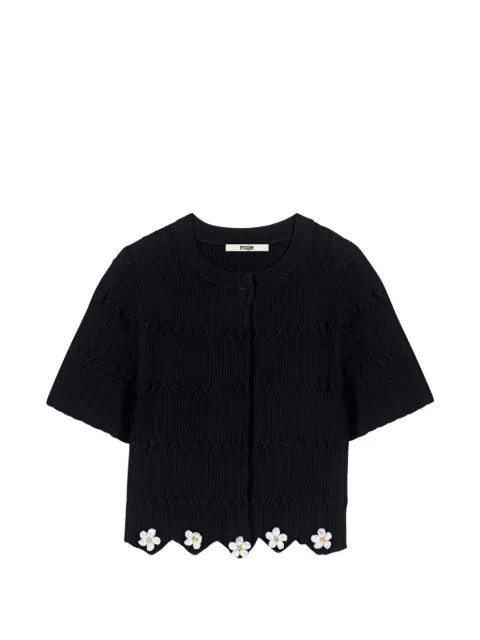 Maje cardigan with floral jewel details Black MFPCA00757