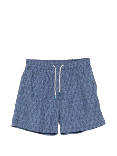 FeFè geometric-print drawstring swim shorts Blue B1113
