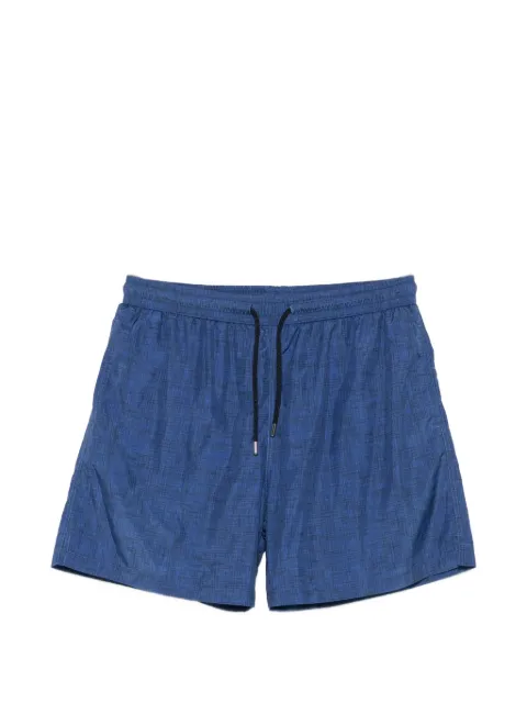 FeFè crosshatch-pattern drawstring swim shorts Blue BLINEN1043