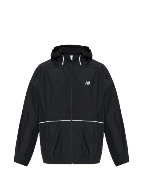 New Balance logo-print hooded jacket Black MJO5BX