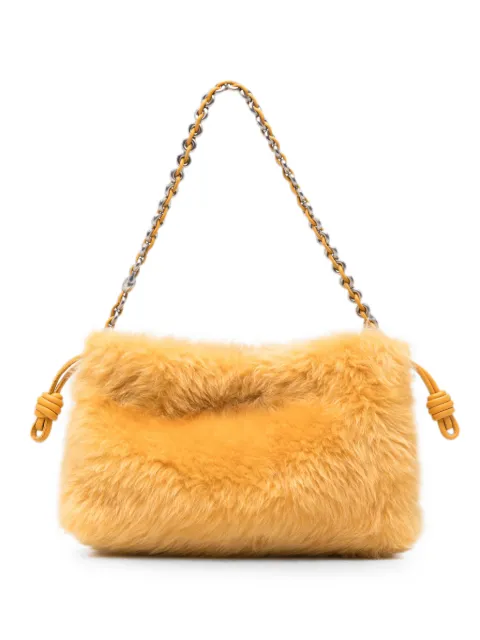 LOEWE Flamenco shearling shoulder bag Yellow A411FCRX81