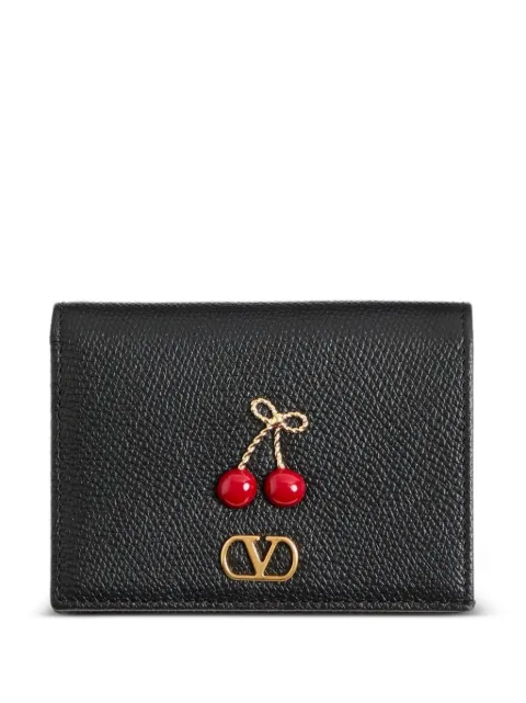 Valentino Garavani Cherryfic wallet in grainy calfskin Black WP0AY0WGX