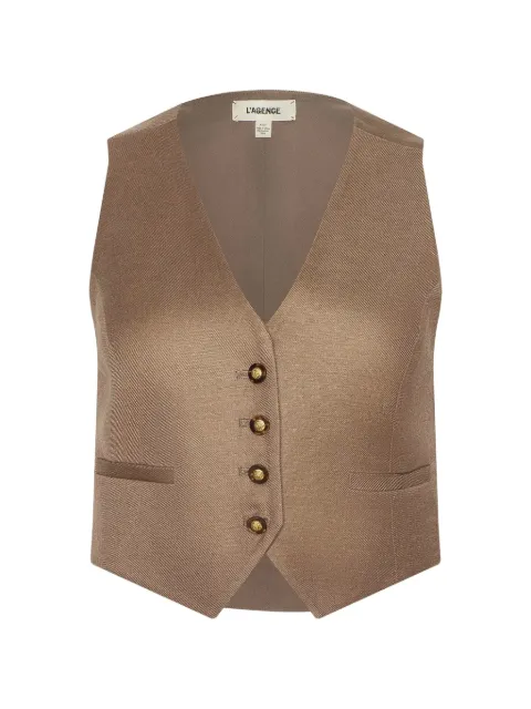 L'Agence Jianna button-up vest Neutrals 40743JCRBARL