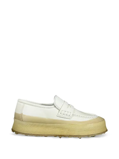 Shoto platform leather loafers White 9803SAND