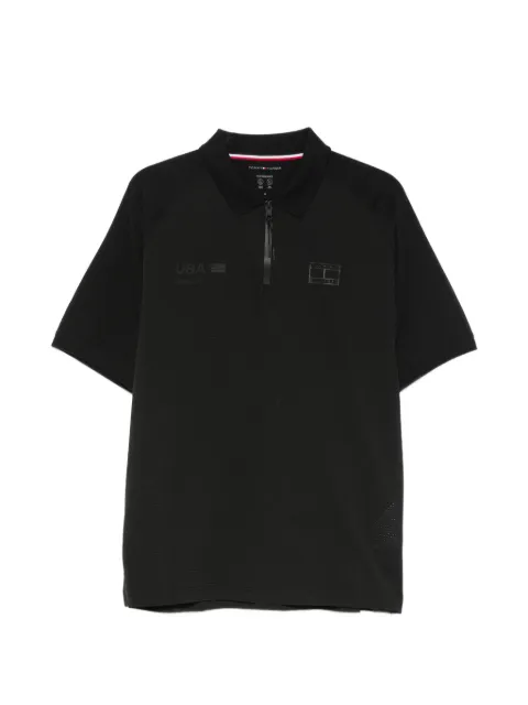 Tommy Hilfiger zip-fastening polo shirt Black MN0MN00043