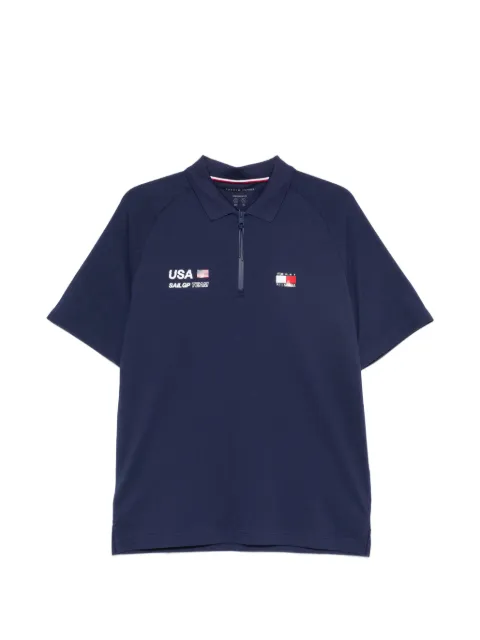 Tommy Hilfiger Us Sail Gp logo-print zip-fastening polo shirt Blue MN0MN00053