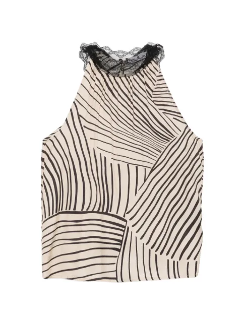 PT Torino lace-trim graphic-print top Neutrals 6STP090STDER25
