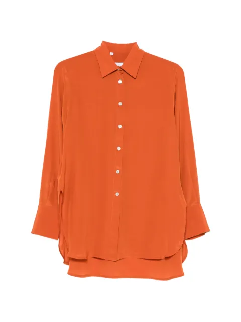 Barba curved-hem long-sleeve shirt Orange 80700002855008