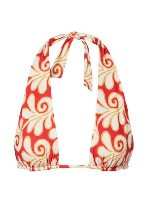 Cala de la Cruz patterned triangle bikini top Red 25A112