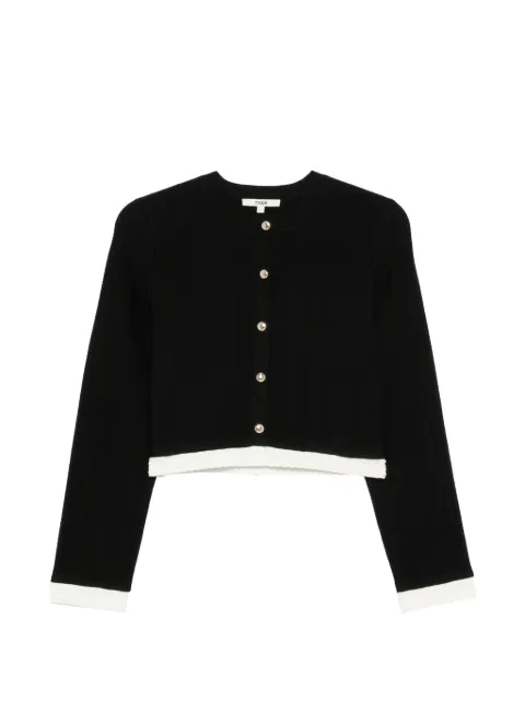 Maje contrast-trim button-up cardigan Black MFPCA00737