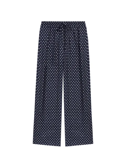 Maje wide-leg trousers with rhinestone print Blue MFPPA00858