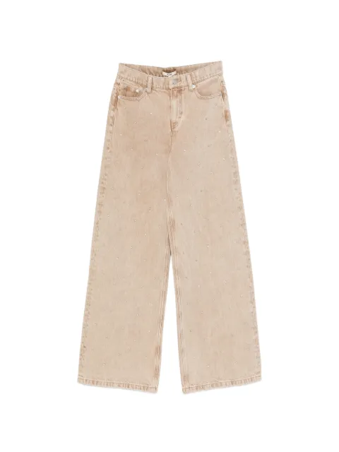 Maje crystal-embellished straight-leg jeans Neutrals MFPJE00862