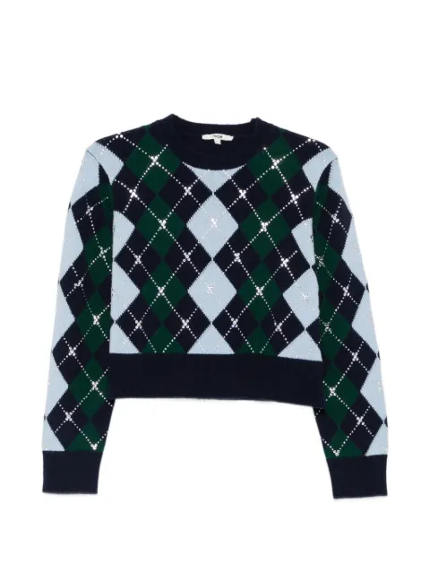 Maje crystal-embellished sweater Blue MFPPU01093